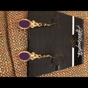 New Afterthoughts purple gold dangle earrings